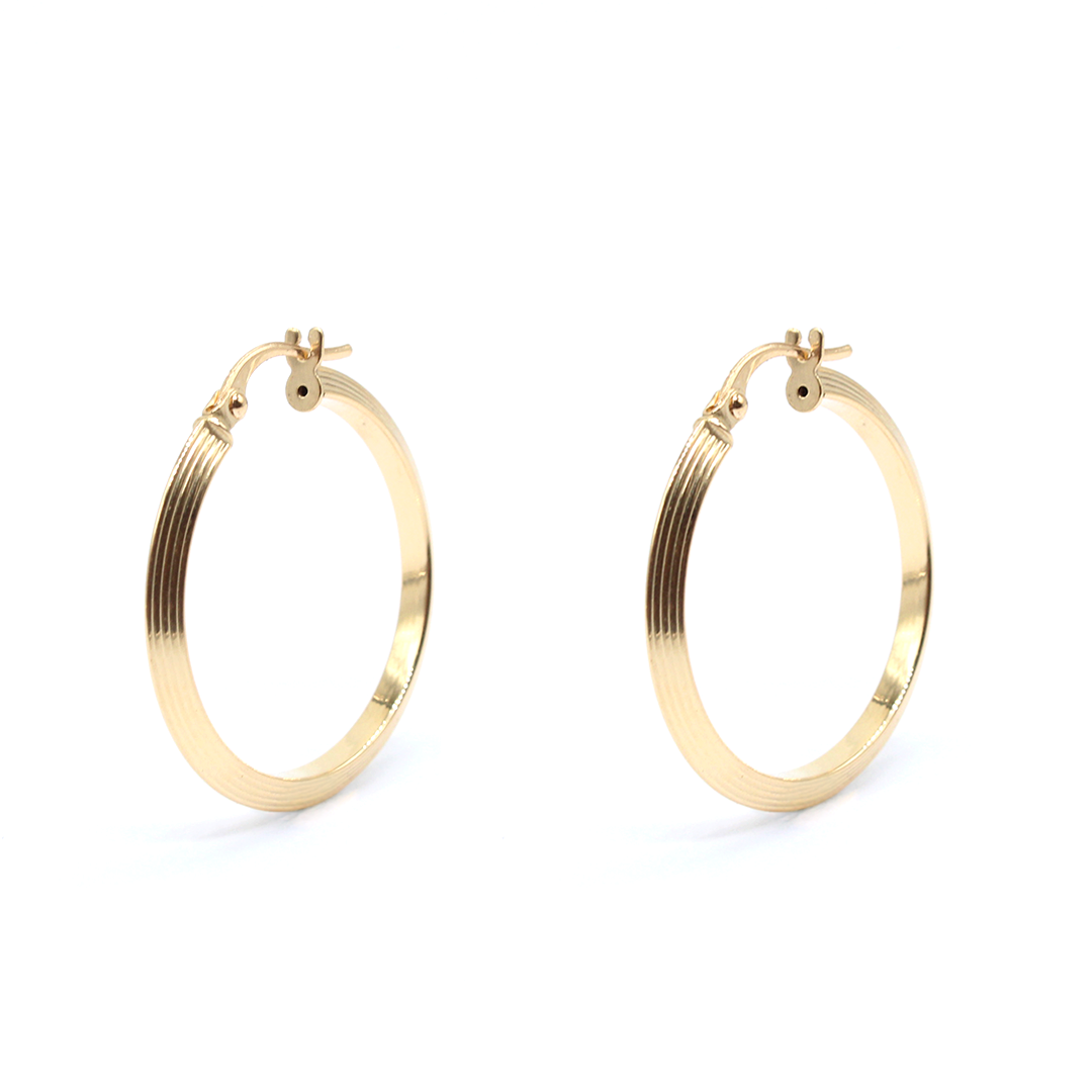 Earring - Yellow Gold Hoops