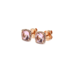Earring - Pink Gold with Diamonds & Morganite