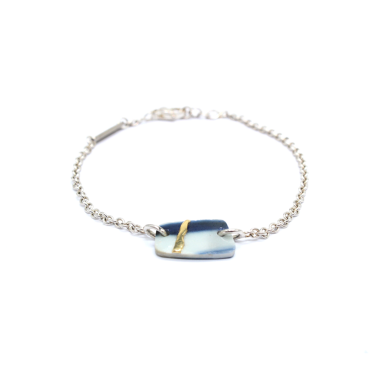 kintsugi - Bracelet Yellow Gold & Silver - Porcelain