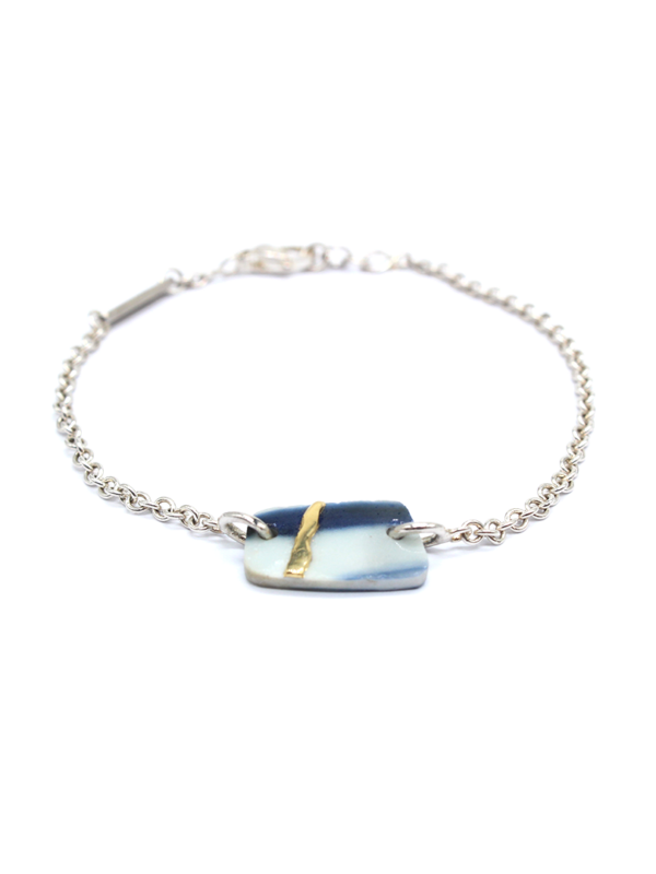 kintsugi - Bracelet Yellow Gold & Silver - Porcelain