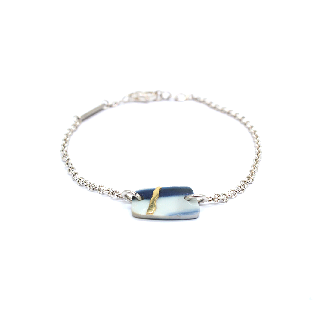 kintsugi - Bracelet Yellow Gold & Silver - Porcelain