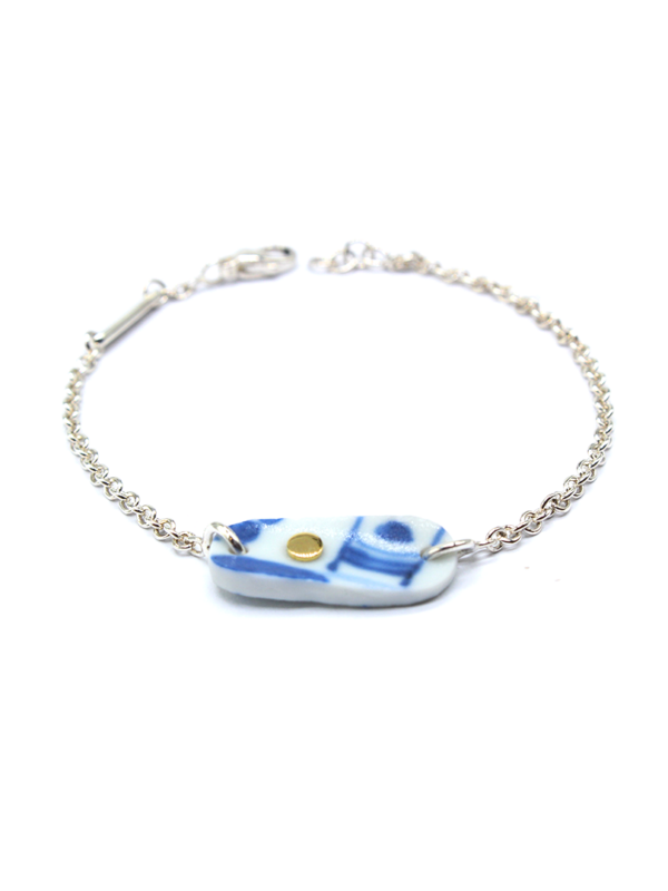 Kintsugi - Bracelet Yellow Gold & Silver - Porcelain