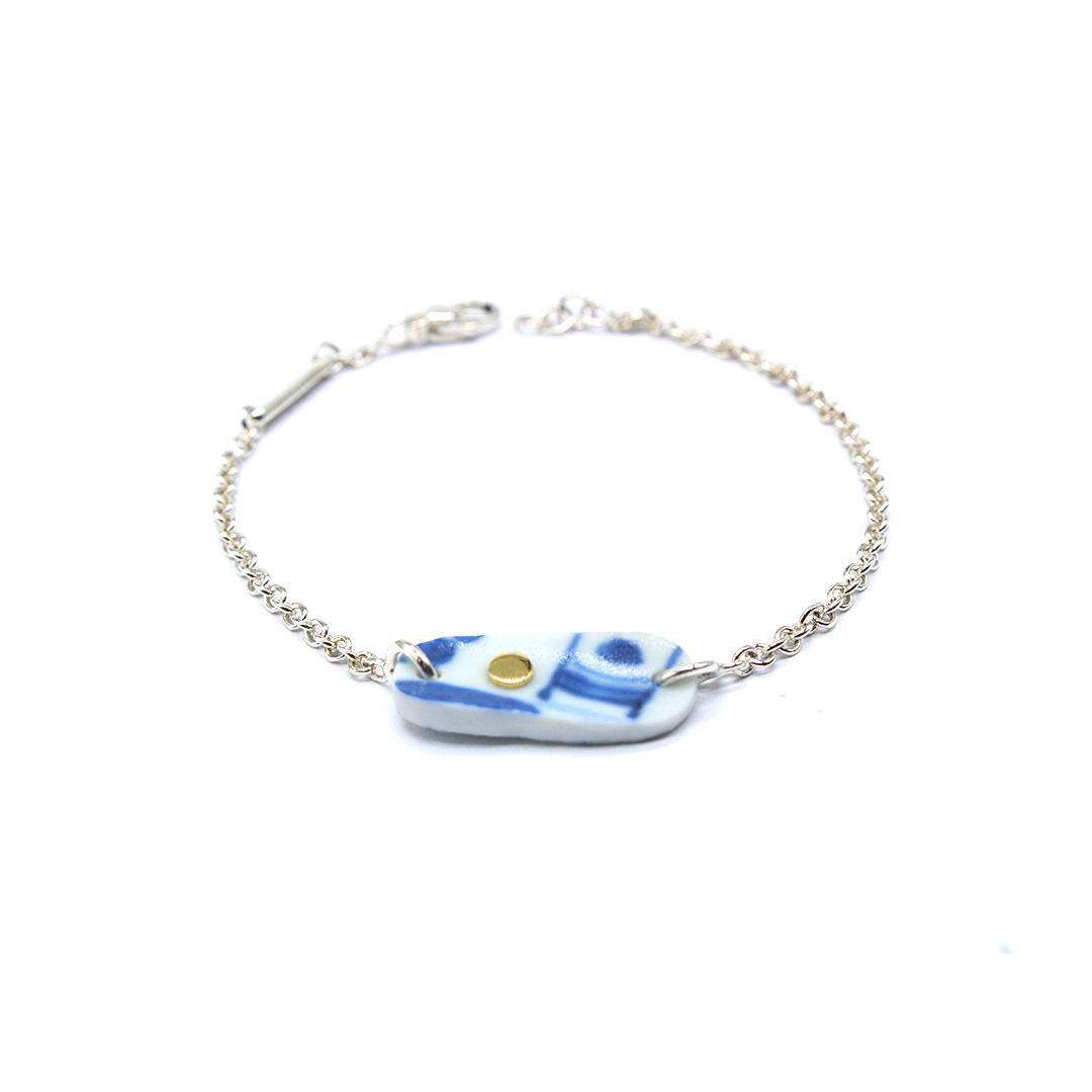 Kintsugi - Bracelet Yellow Gold & Silver - Porcelain