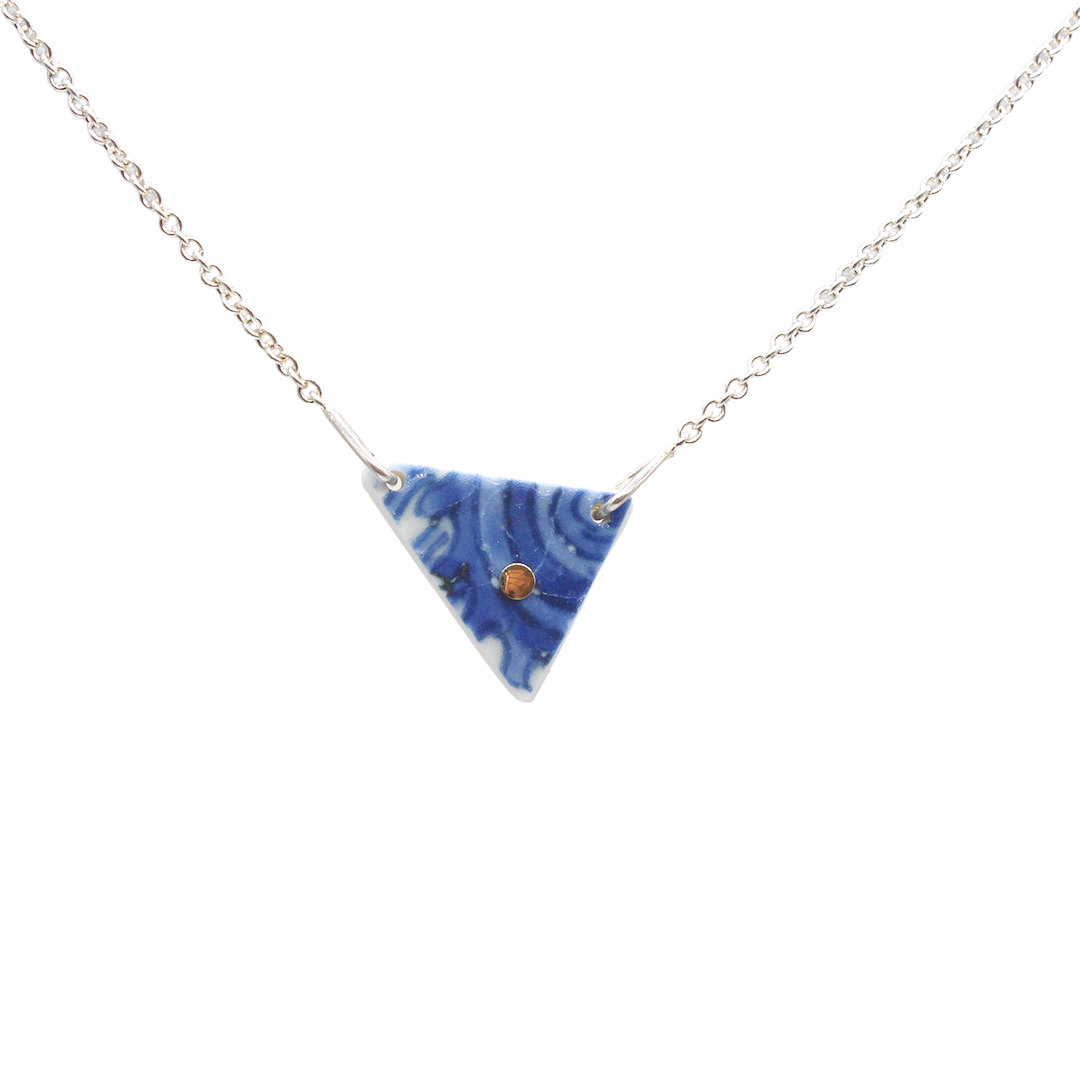 Kintsugi - Necklace Yellow Gold & Silver - Porcelain