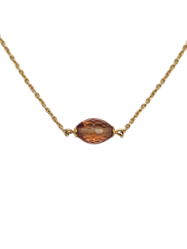 Yellow Gold Necklace Sultanite Stone W:4.45ct W:3.35ct F:750