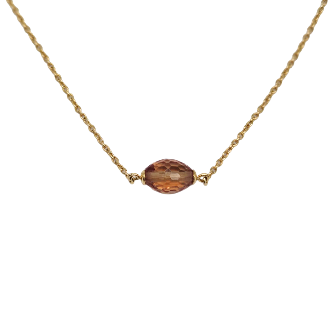 Yellow Gold Necklace Sultanite Stone W:4.45ct W:3.35ct F:750