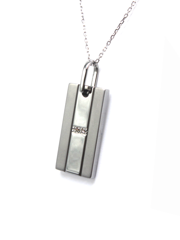 Pendant - Steel with Diamonds