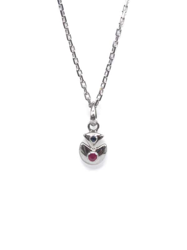 Pendant - White Gold with Sapphire & Ruby