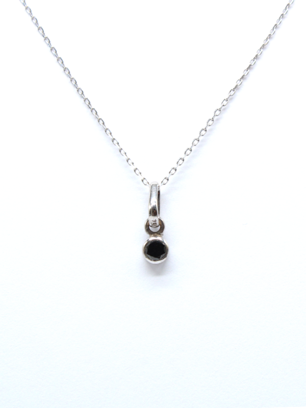 Pendant - White Gold with Black Diamonds