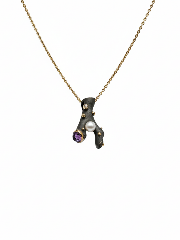 AMETH:0.20CT PERLE:0.08CT ag:2.46g g:2.50g