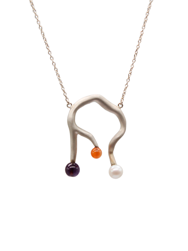 Necklace - Koray with Amethyst, Perle and Carnalien
