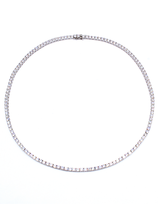 Necklace - Silver Tennis Zirconia
