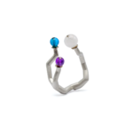 Ring - Koray Blue Agate, Amethyst and Pink Quartz