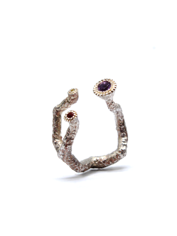 Ring - Koray Amethyst, Grenat and Yellow Sapphire on Silver