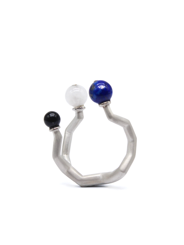 Ring - Koray with Quartz, Onyx and Lapis Lazuli