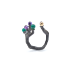 Ring - Koray with Amethyst, Tourmaline and Yellow Gold Drop