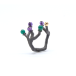Ring - Koray with Amethyst, Tourmaline and Yellow Gold Drop