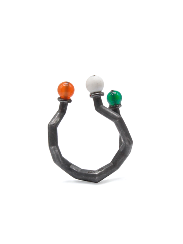 Ring - Koray with Tourmaline, Cornaline and Agate on Silver