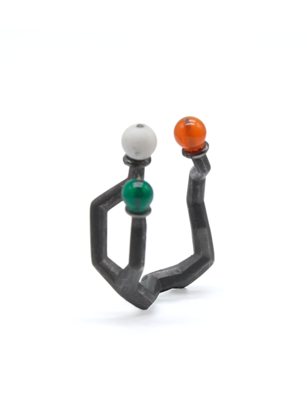 Ring - Koray with Tourmaline, Cornaline and Agate on Silver