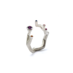 Ring - Koray Special Sapphires; Blue, Yellow and Pink with an Amethyst