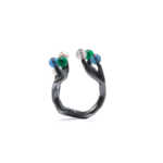 Ring - Koray Tourmaline with Perle, Quartz and Calcedonie on Silver