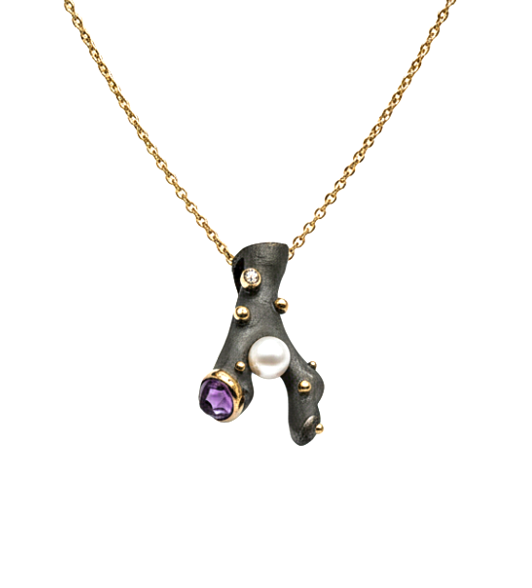 Pendant - Koray with Amethyst and Perle