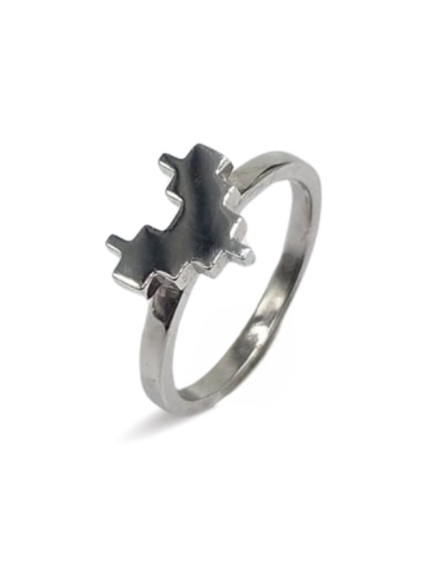 W:3.42 g WHITE GOLD HEART PIXEL F:750 RING