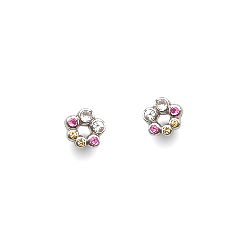 Sp:4x 0.03ct 4x0.0135ct DIAM:4X0.01ct W:1.76g F:750 EARRING WG