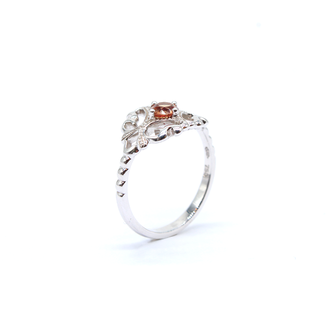 Arboresans - Ring Orange Sapphire and Diamonds
