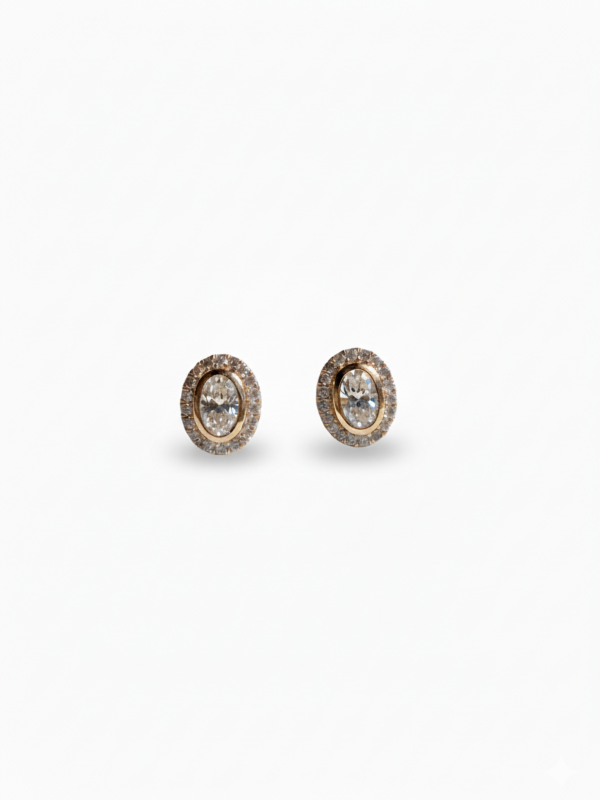 Earring - Yellow Gold with Natural Diamonds & Lab Diamonds
