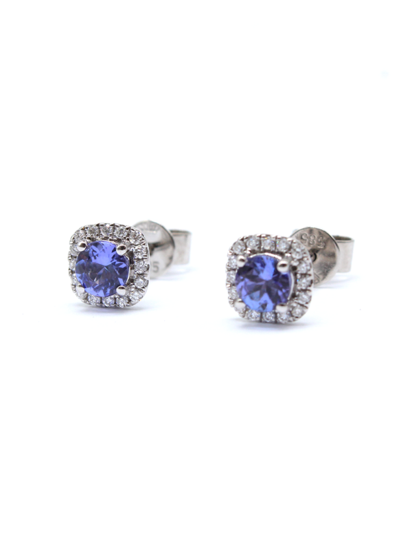 Earrings - Tanzanite Halo
