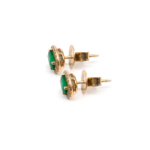 Earring - Yellow Gold with Diamonds & Emerald