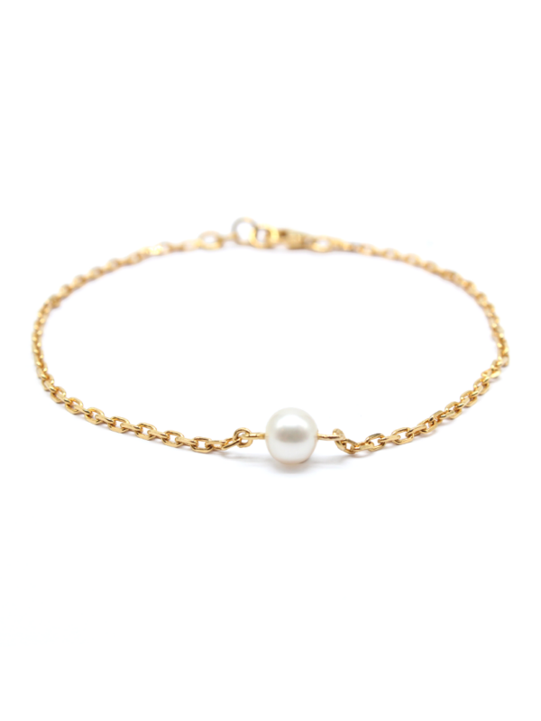 Bracelet - Yellow Gold with White Pearl