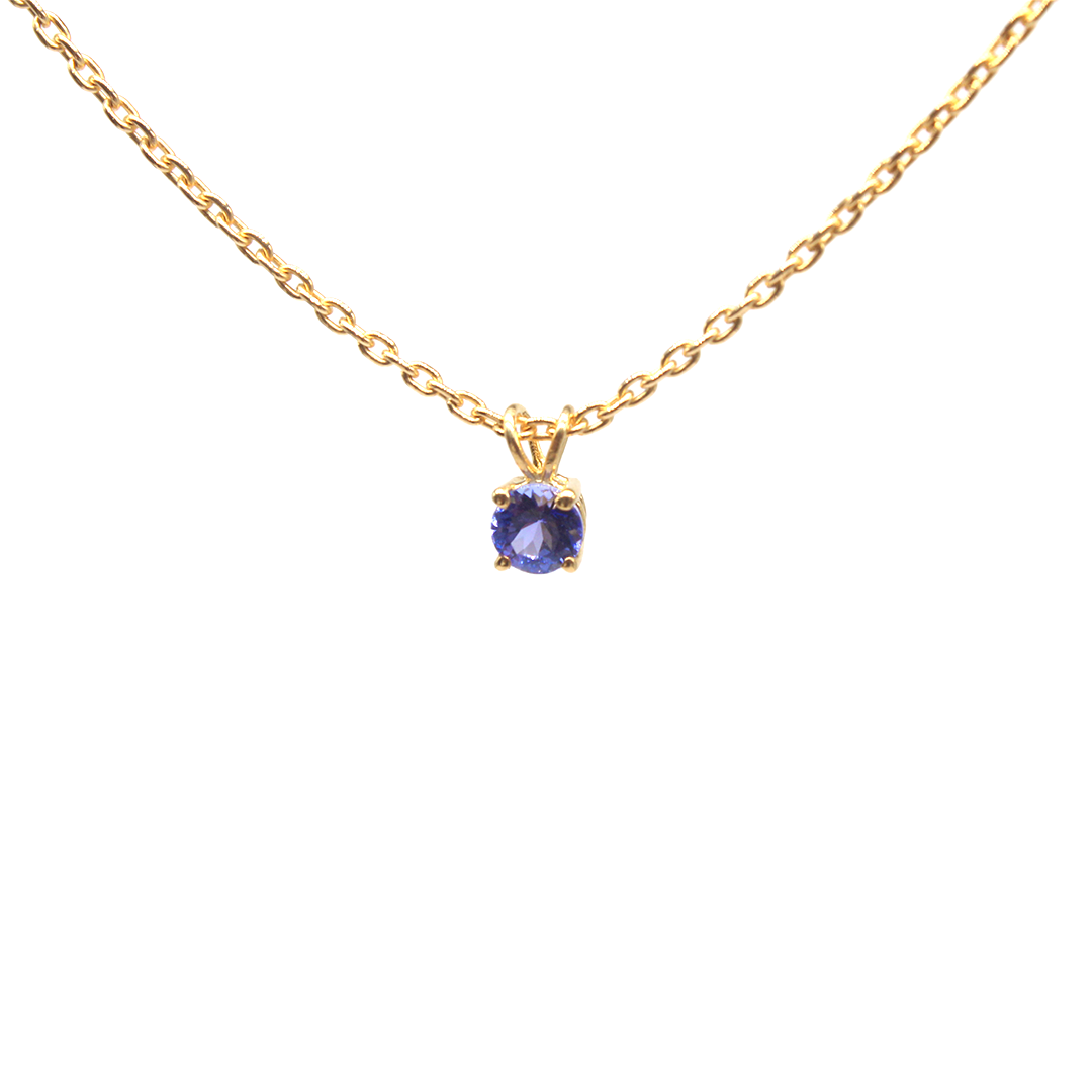 Necklace - Yellow Gold with Tanzanite
