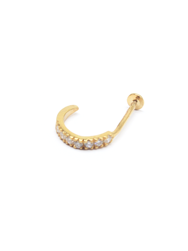 Nose Pin - Yellow Gold with Diamonds