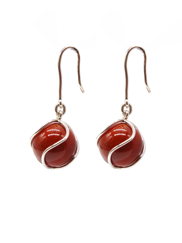 Earrings - Jaspe Garnet