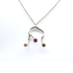 Necklace - Koray - Silver with Citrine Peridot et Grenat