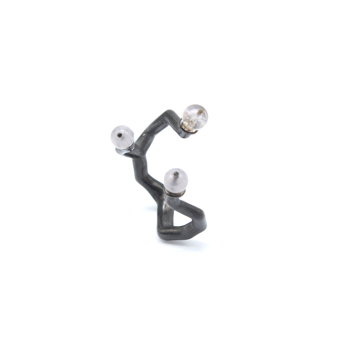 Ring - Koray - Silver with Quartz Rose